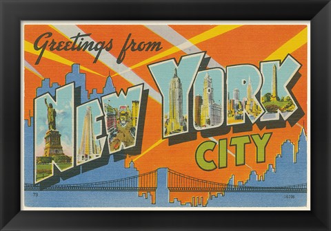 Framed Greetings from New York Print