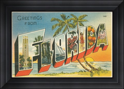 Framed Greetings from Florida v2 Print
