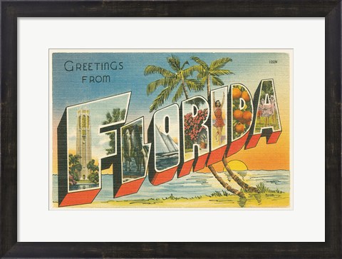 Framed Greetings from Florida v2 Print