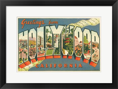 Framed Greetings from Hollywood v2 Print