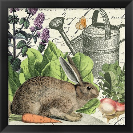 Framed Garden Rabbit I Print