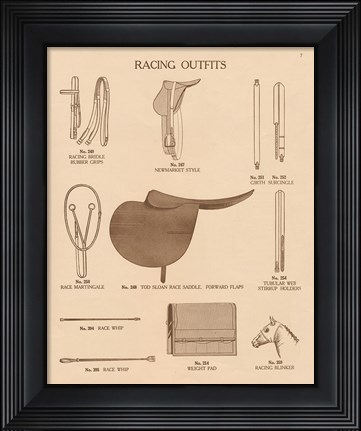 Framed Equine Riding Gear III v2 Print