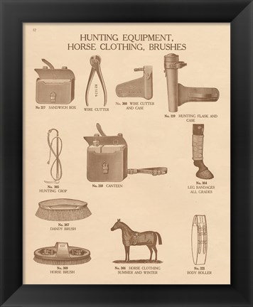 Framed Equine Riding Gear IV Print