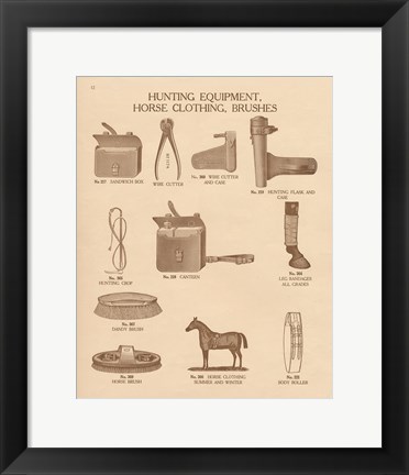 Framed Equine Riding Gear IV Print