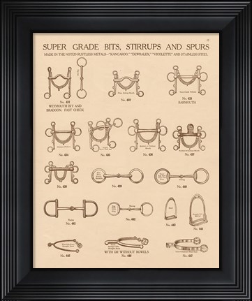 Framed Equine Riding Gear I v2 Print
