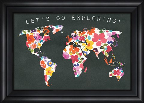 Framed Bright World Black Print