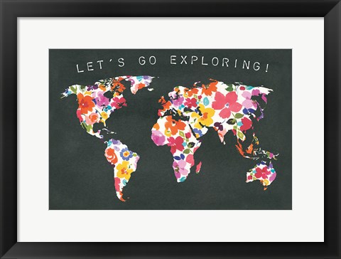 Framed Bright World Black Print