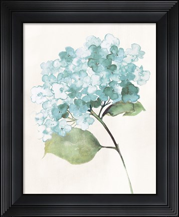 Framed Antique Floral on Cream I Blue Print