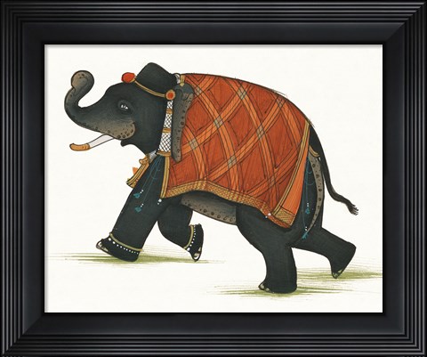 Framed India Elephant II Light Crop Print