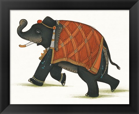 Framed India Elephant II Light Crop Print