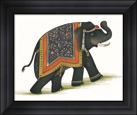 Framed India Elephant I Light Crop Print
