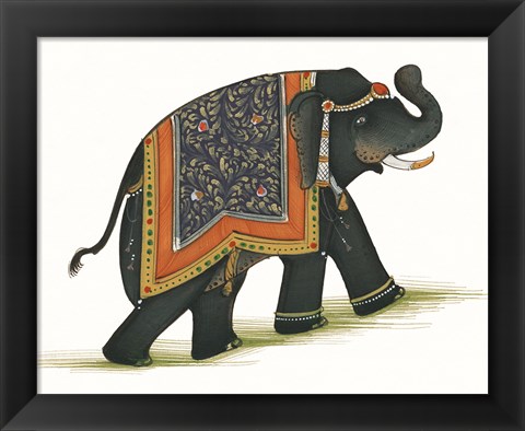 Framed India Elephant I Light Crop Print