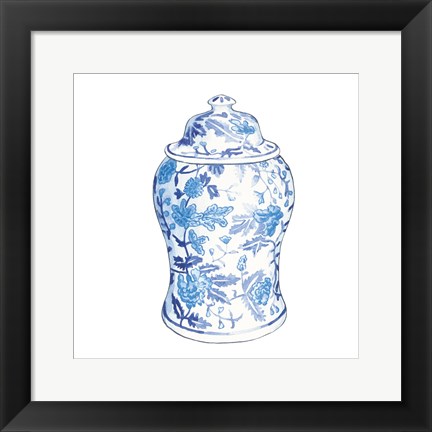 Framed Ginger Jar VI on White Print