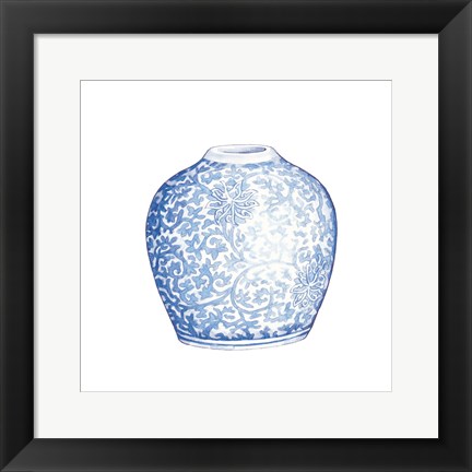 Framed Ginger Jar V on White Print