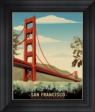 Framed Golden Gate Bridge Daybreak Print