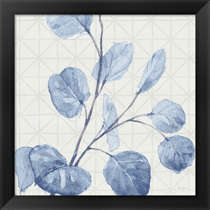 Framed Mixed Greens LI Blue Print