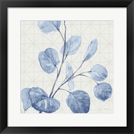 Framed Mixed Greens LI Blue Print