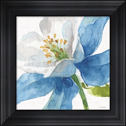Framed Blue and Green Garden VI Print