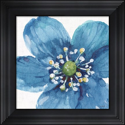 Framed Blue and Green Garden V Print