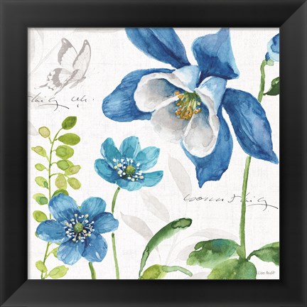 Framed Blue and Green Garden III Print