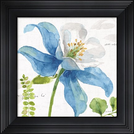 Framed Blue and Green Garden II Print