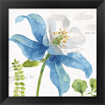 Framed Blue and Green Garden II Print