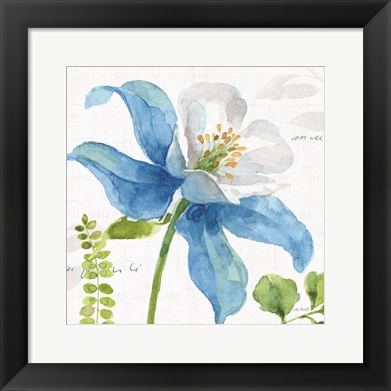 Framed Blue and Green Garden II Print