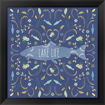 Framed Otomi Lake V Dark Print