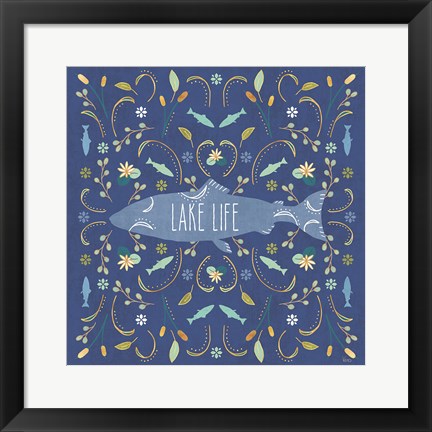 Framed Otomi Lake V Dark Print