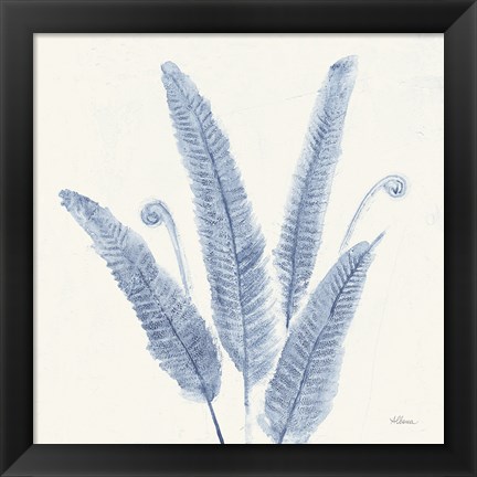 Framed Forest Ferns II v2 Blue Print