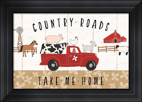 Framed Country Roads I Print