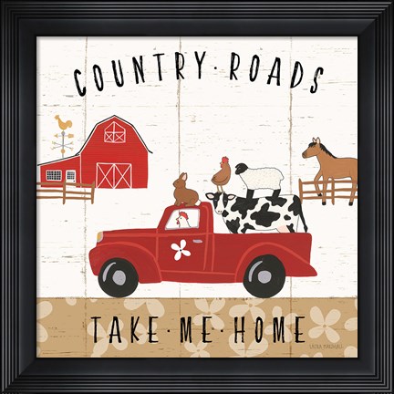 Framed Country Roads III Print