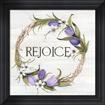 Framed Wreath with Words I v2 Print