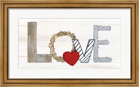 Framed Rustic Valentine Love Print