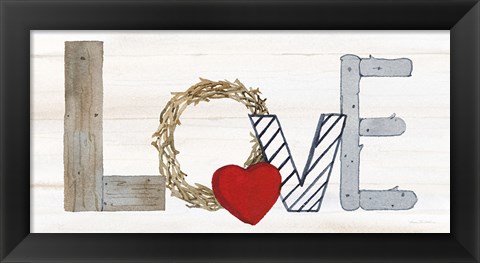 Framed Rustic Valentine Love Print