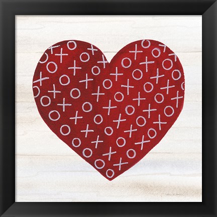 Framed Rustic Valentine Heart IV Print