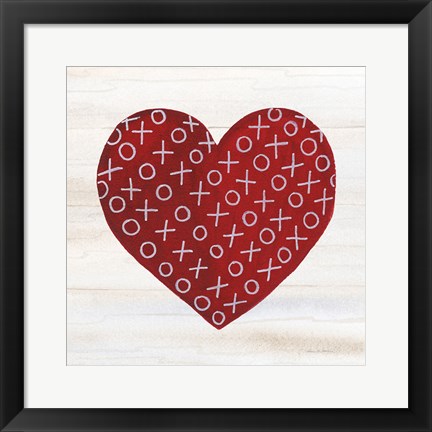 Framed Rustic Valentine Heart IV Print