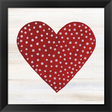 Framed Rustic Valentine Heart I Print