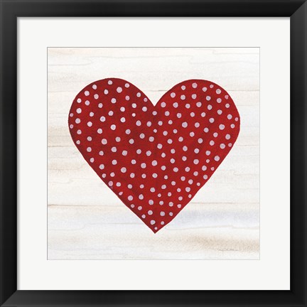 Framed Rustic Valentine Heart I Print