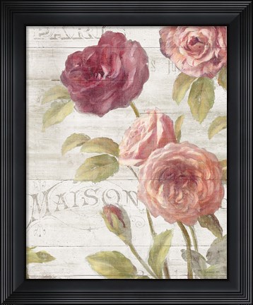Framed French Roses III Print