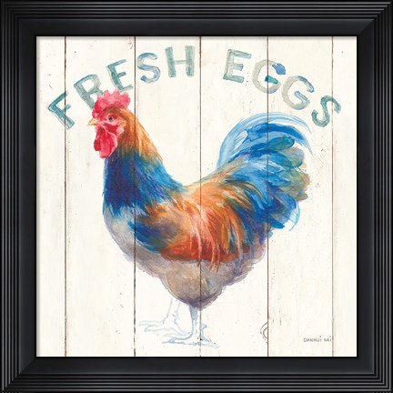 Framed Fresh Eggs Hen Print