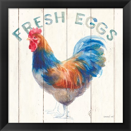 Framed Fresh Eggs Hen Print