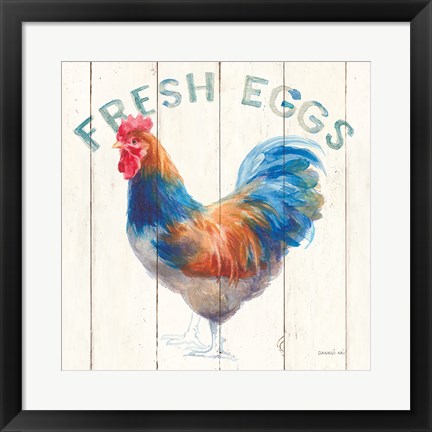 Framed Fresh Eggs Hen Print