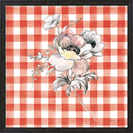 Framed Sketchbook Garden X Red Checker Print