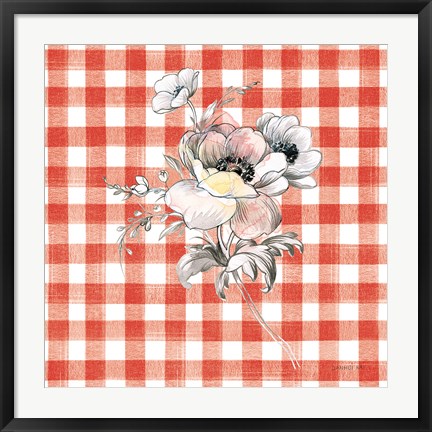 Framed Sketchbook Garden X Red Checker Print