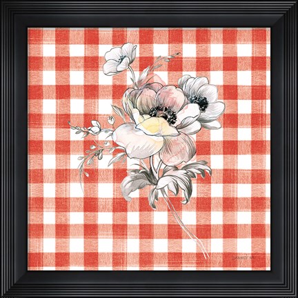 Framed Sketchbook Garden X Red Checker Print