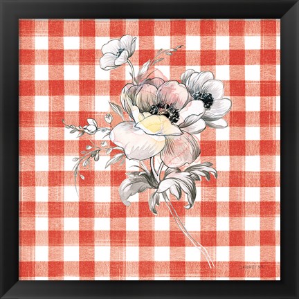 Framed Sketchbook Garden X Red Checker Print