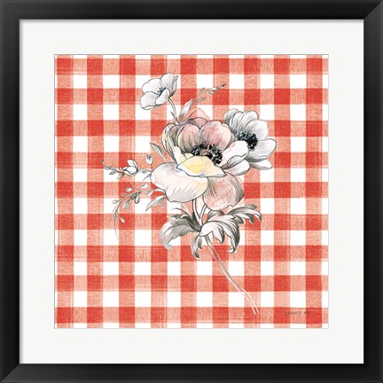 Framed Sketchbook Garden X Red Checker Print