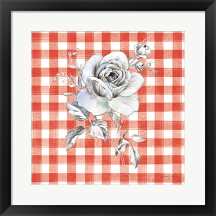 Framed Sketchbook Garden IX Red Checker Print