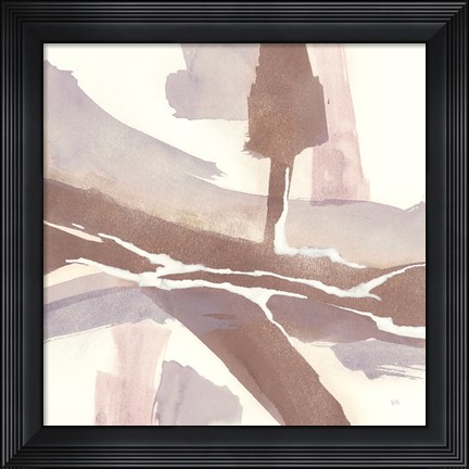 Framed White and Placid I Blush Print